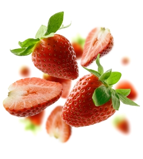 strawberry-berry-levitating-white-background